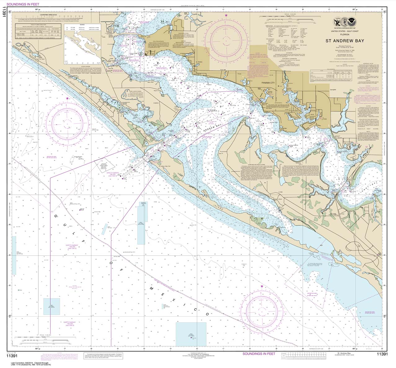 HISTORICAL NOAA Chart 11391: St. Andrew Bay