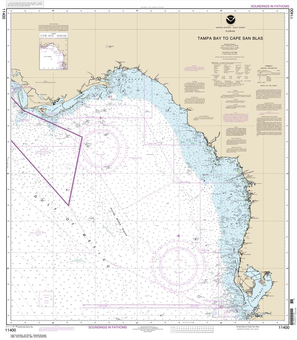 HISTORICAL NOAA Chart 11400: Tampa Bay to Cape San Blas