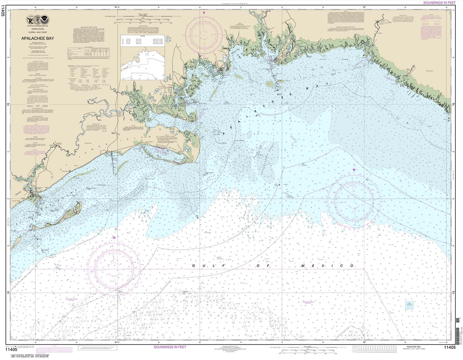 HISTORICAL NOAA Chart 11405: Apalachee Bay