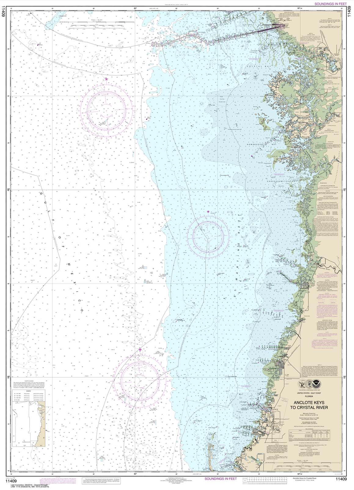 HISTORICAL NOAA Chart 11409: Anclote Keys to Crystal River