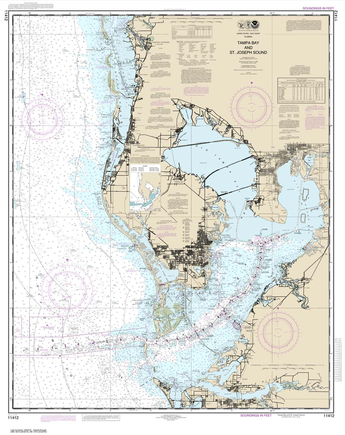 HISTORICAL NOAA Chart 11412: Tampa Bay and St. Joseph Sound