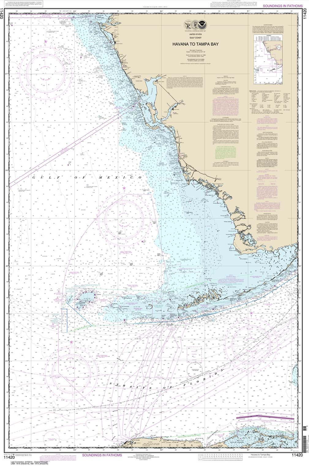 HISTORICAL NOAA Chart 11420: Havana to Tampa Bay
