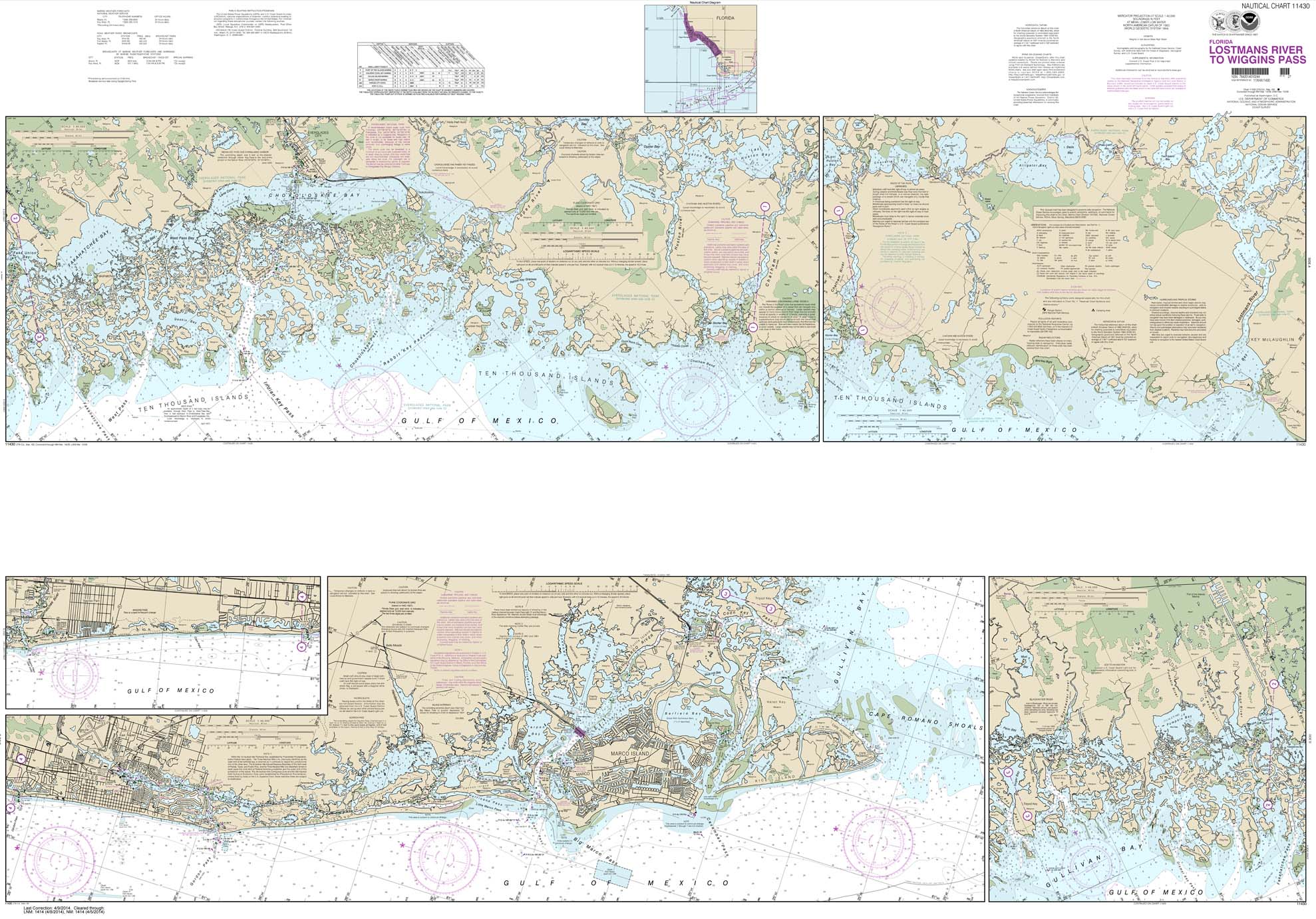 HISTORICAL NOAA Chart 11430: Lostmans River to Wiggins Pass