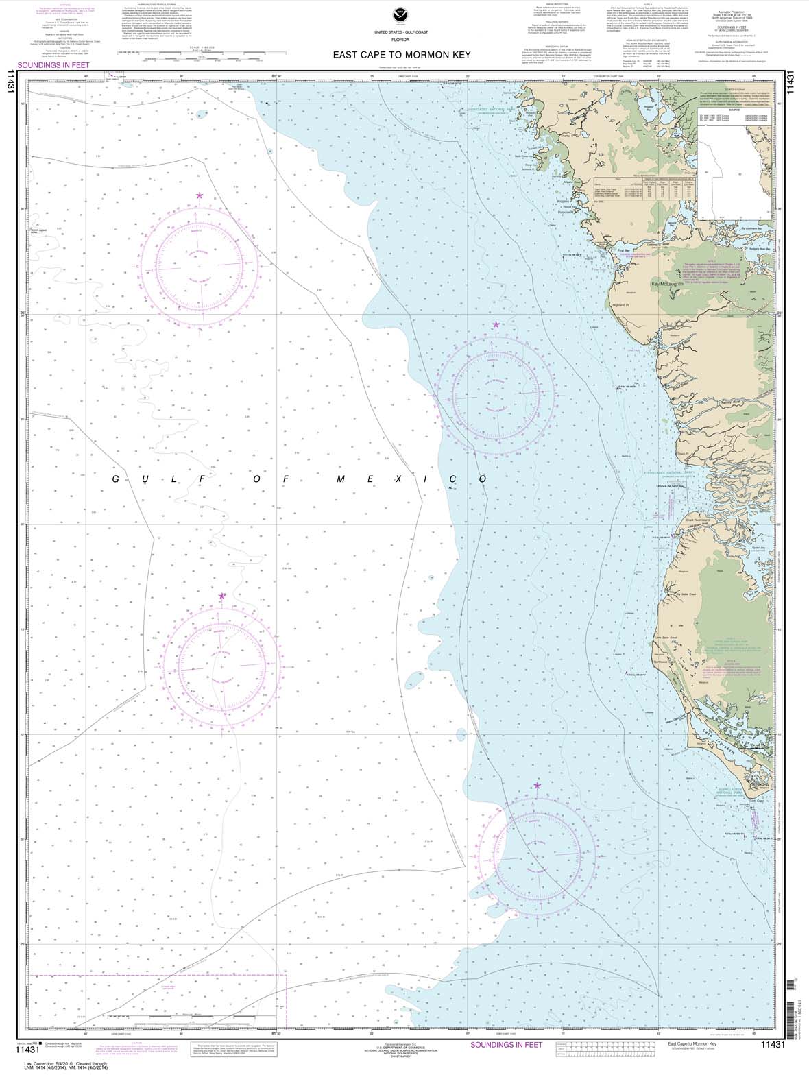 HISTORICAL NOAA Chart 11431: East Cape to Mormon Key