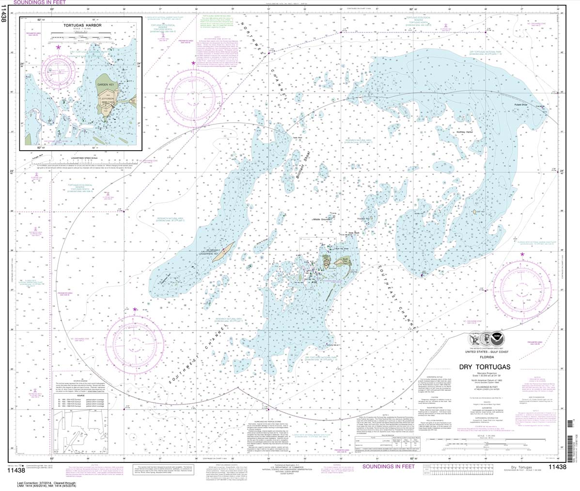 HISTORICAL NOAA Chart 11438: Dry Tortugas;Tortugas Harbor