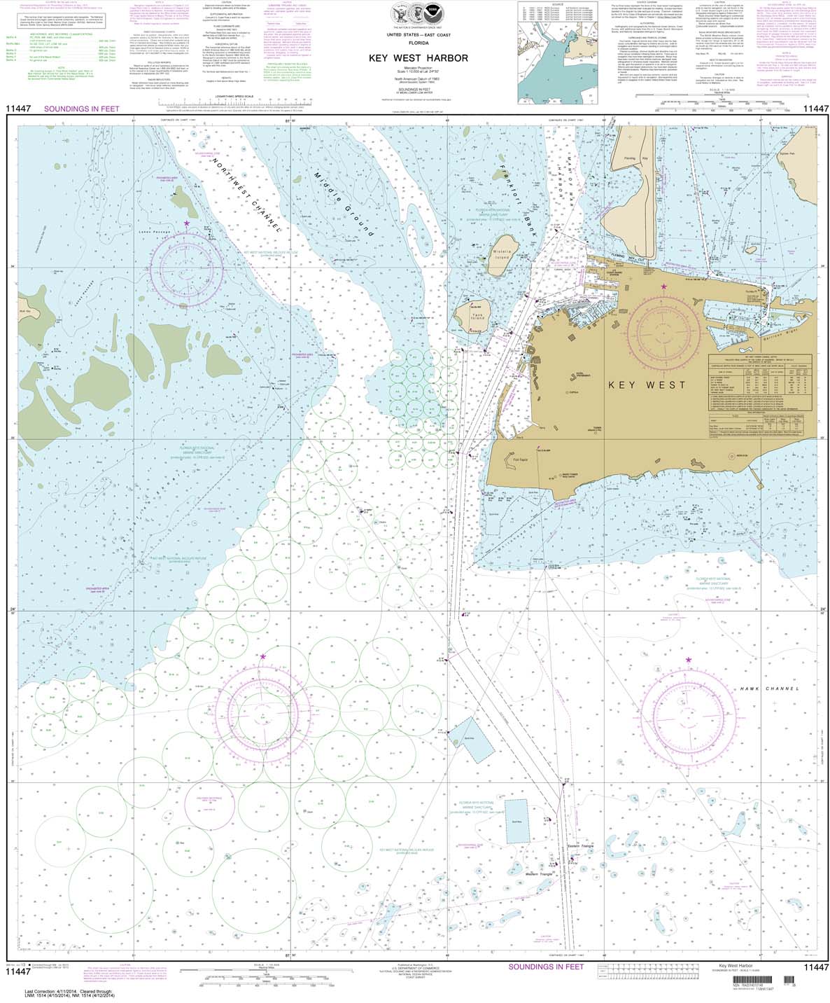 NOAA Chart 11447: Key West Harbor