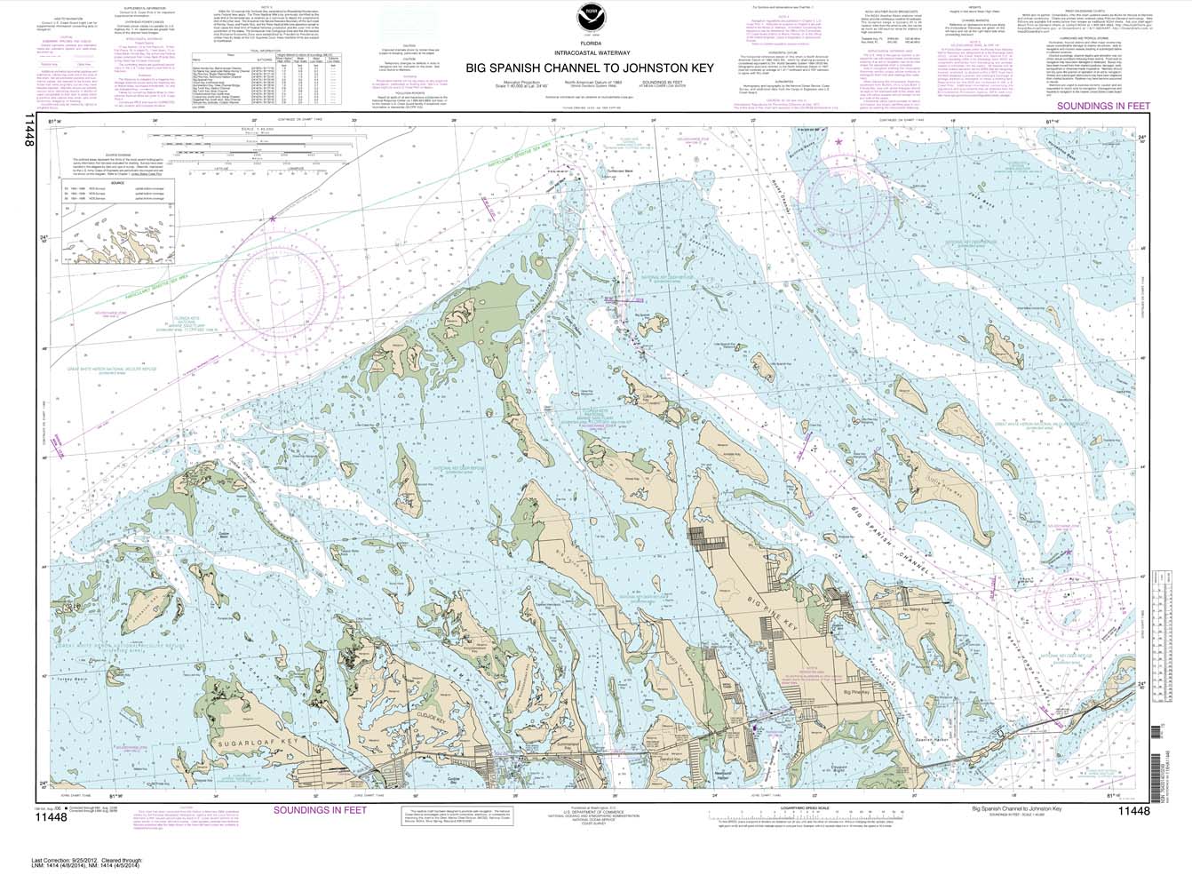 HISTORICAL NOAA Chart 11448: Intracoastal Waterway Big Spanish Channel to Johnston Key