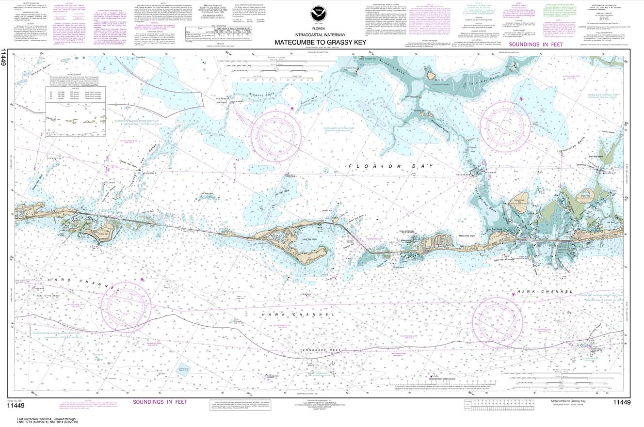 HISTORICAL NOAA Chart 11449: Intracoastal Waterway Matecumbe to Grassy Key