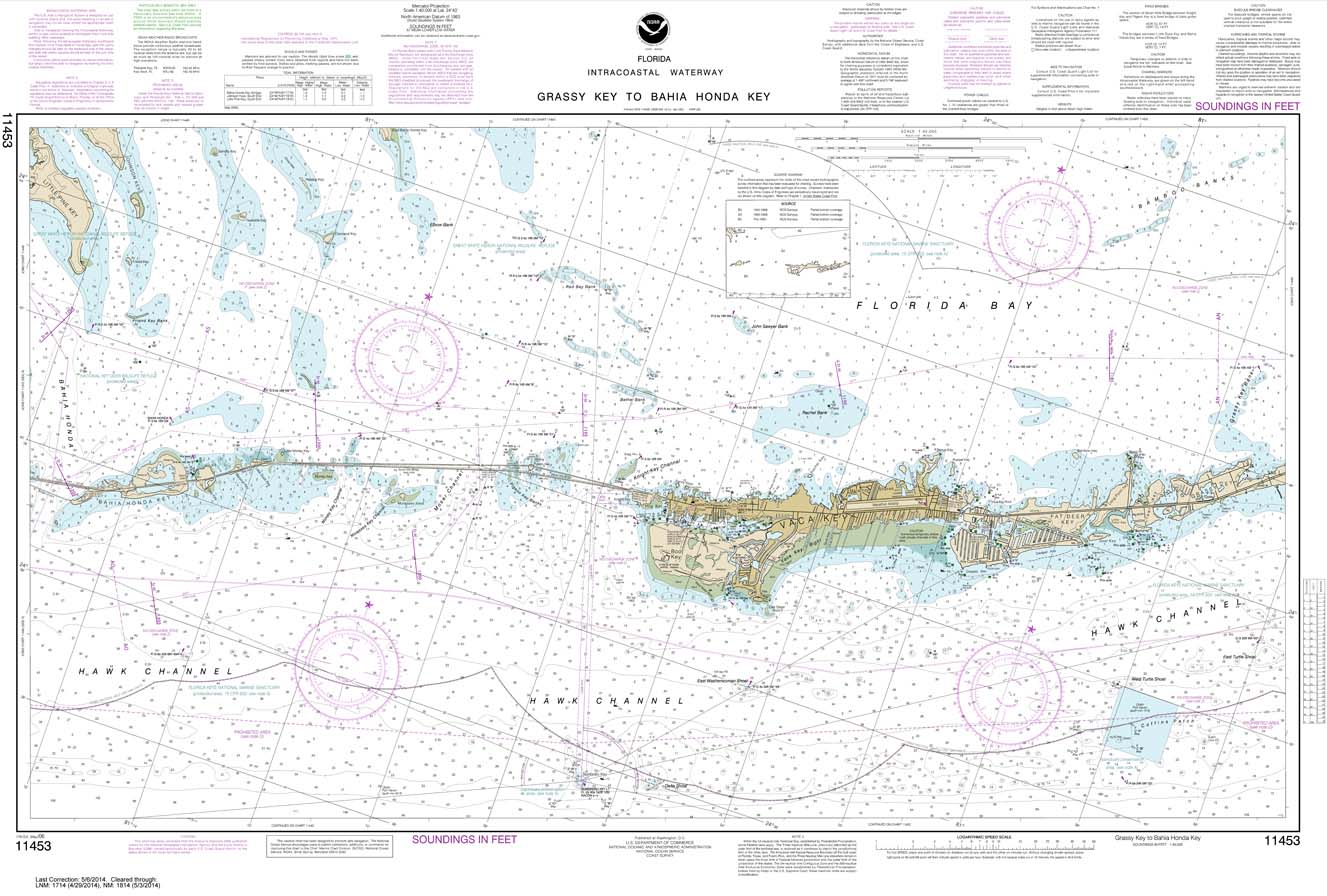 HISTORICAL NOAA Chart 11453: Florida Keys Grassy Key to Bahia Honda Key