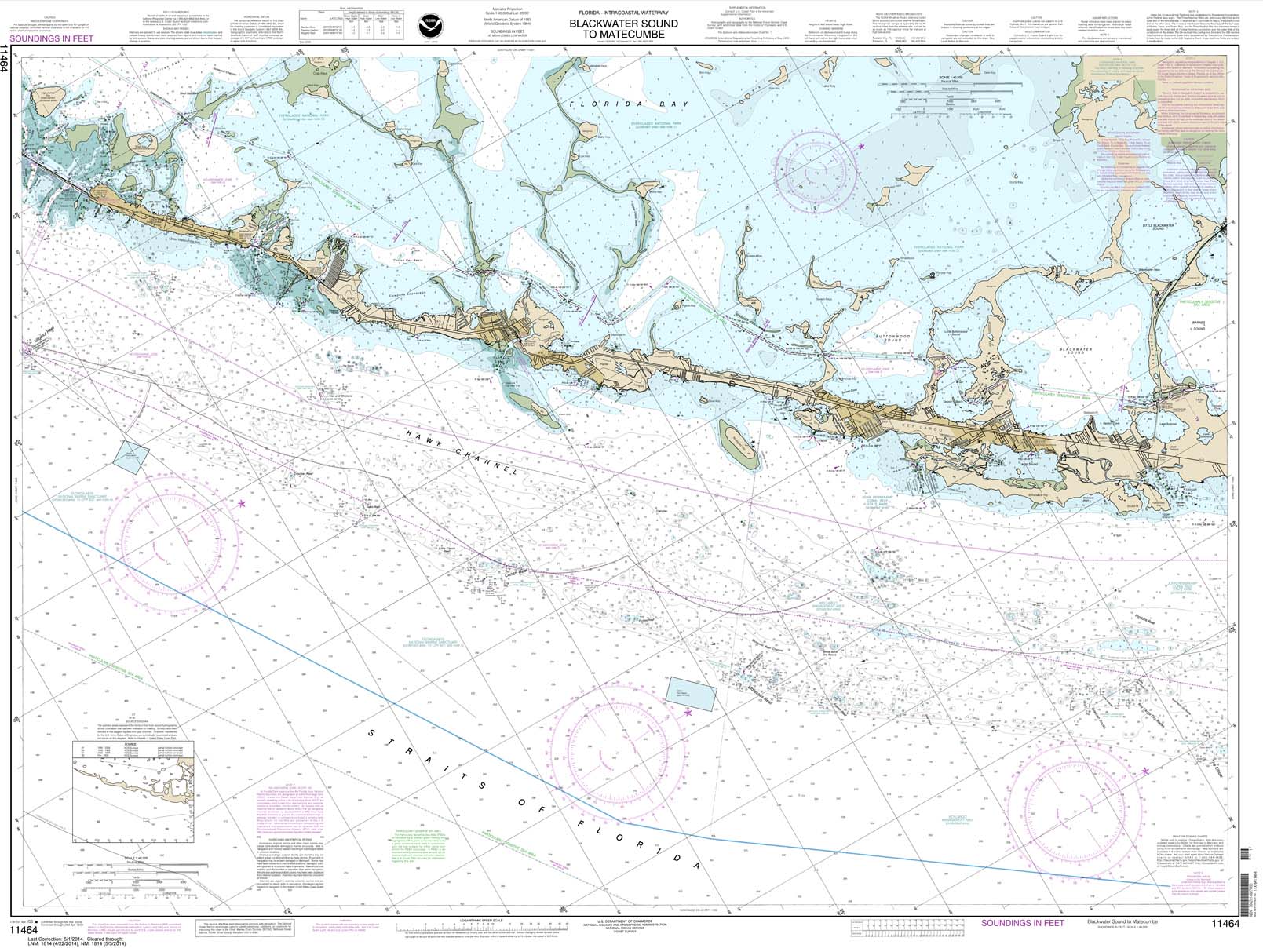 HISTORICAL NOAA Chart 11464: Intracoastal Waterway Blackwater Sound To Matecumbe