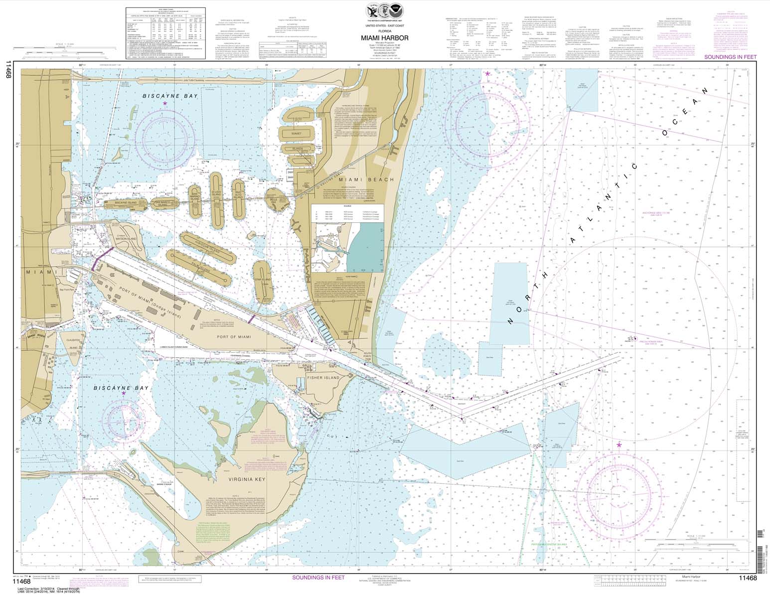 HISTORICAL NOAA Chart 11468: Miami Harbor
