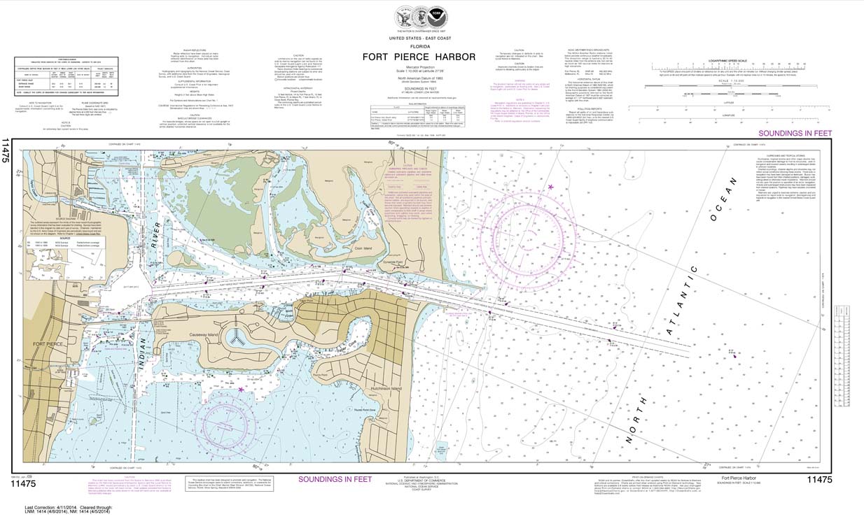 HISTORICAL NOAA Chart 11475: Fort Pierce Harbor