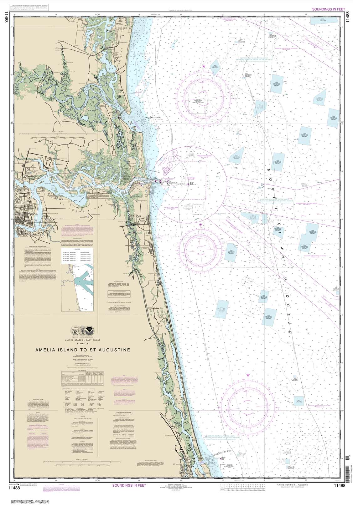 HISTORICAL NOAA Chart 11488: Amelia Island to St. Augustine