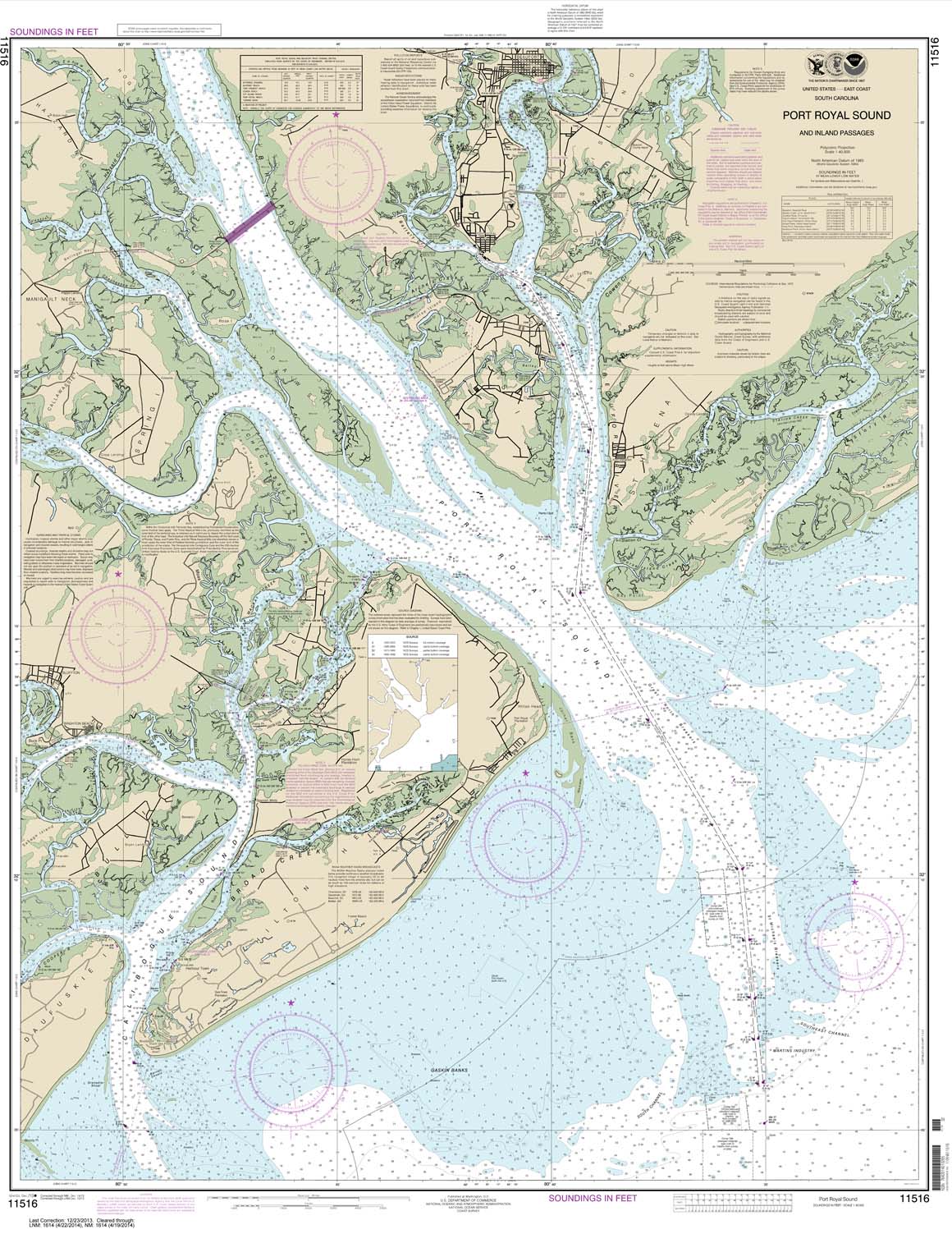 HISTORICAL NOAA Chart 11516: Port Royal Sound and Inland Passages