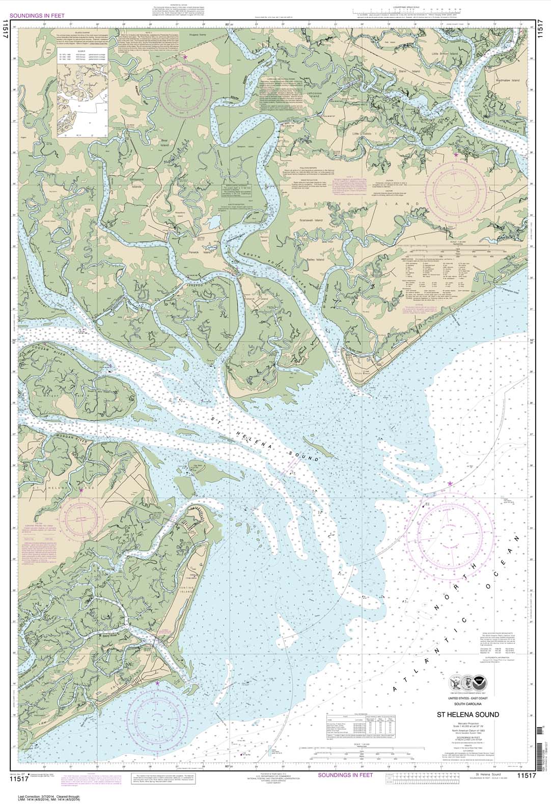 HISTORICAL NOAA Chart 11517: St. Helena Sound