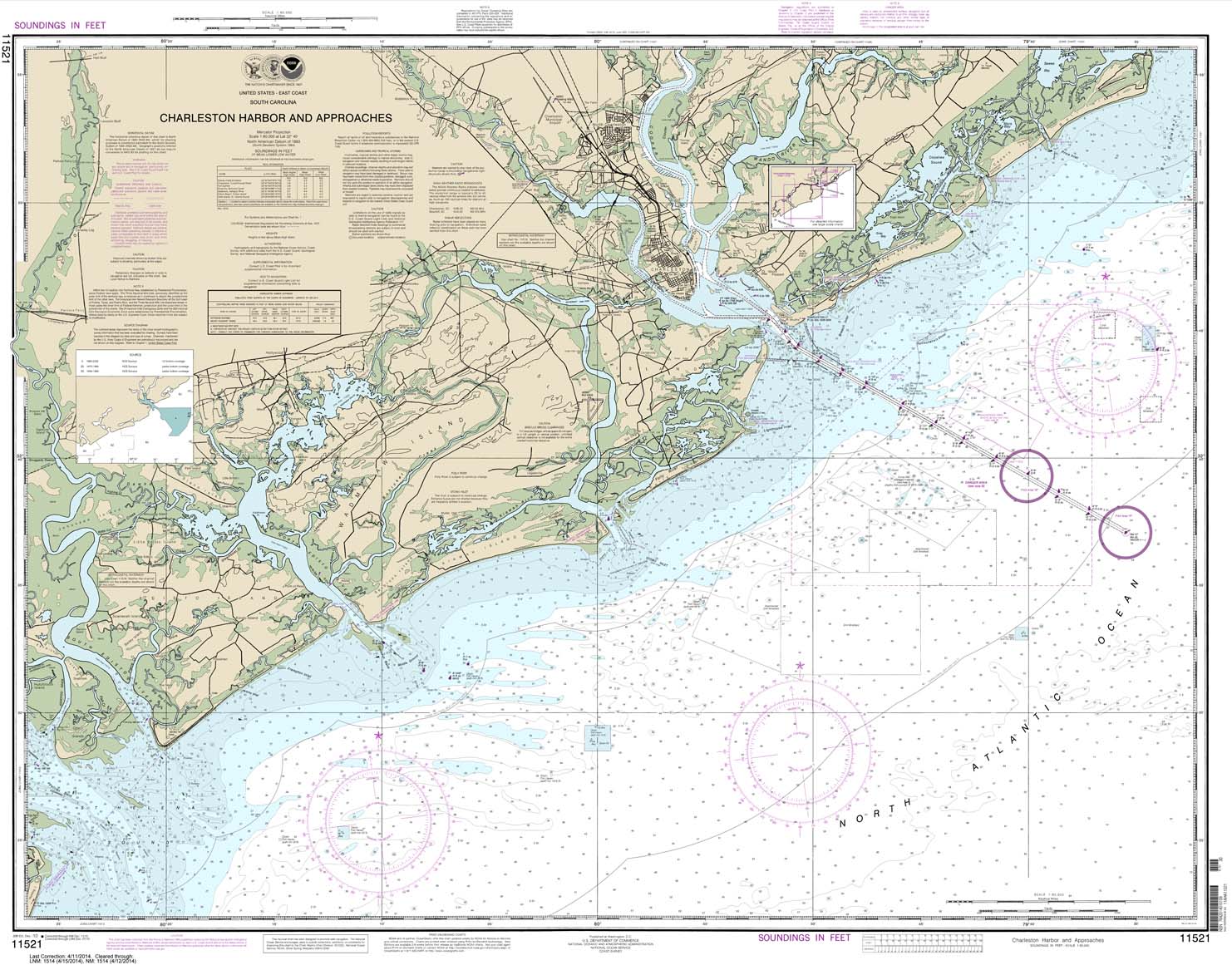 HISTORICAL NOAA Chart 11521: Charleston Harbor and Approaches