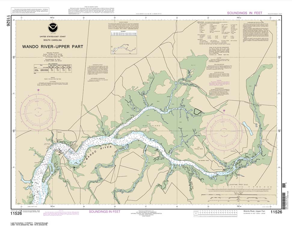 HISTORICAL NOAA Chart 11526: Wando River Upper Part