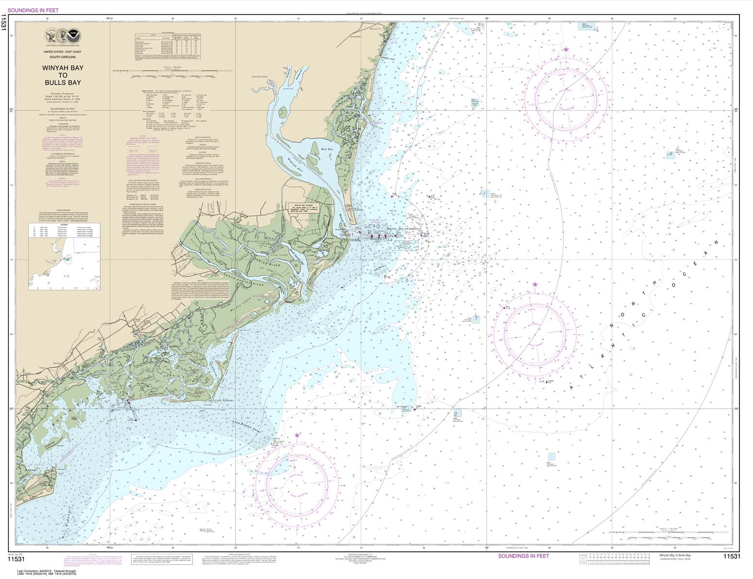 HISTORICAL NOAA Chart 11531: Winyah Bay to Bulls Bay