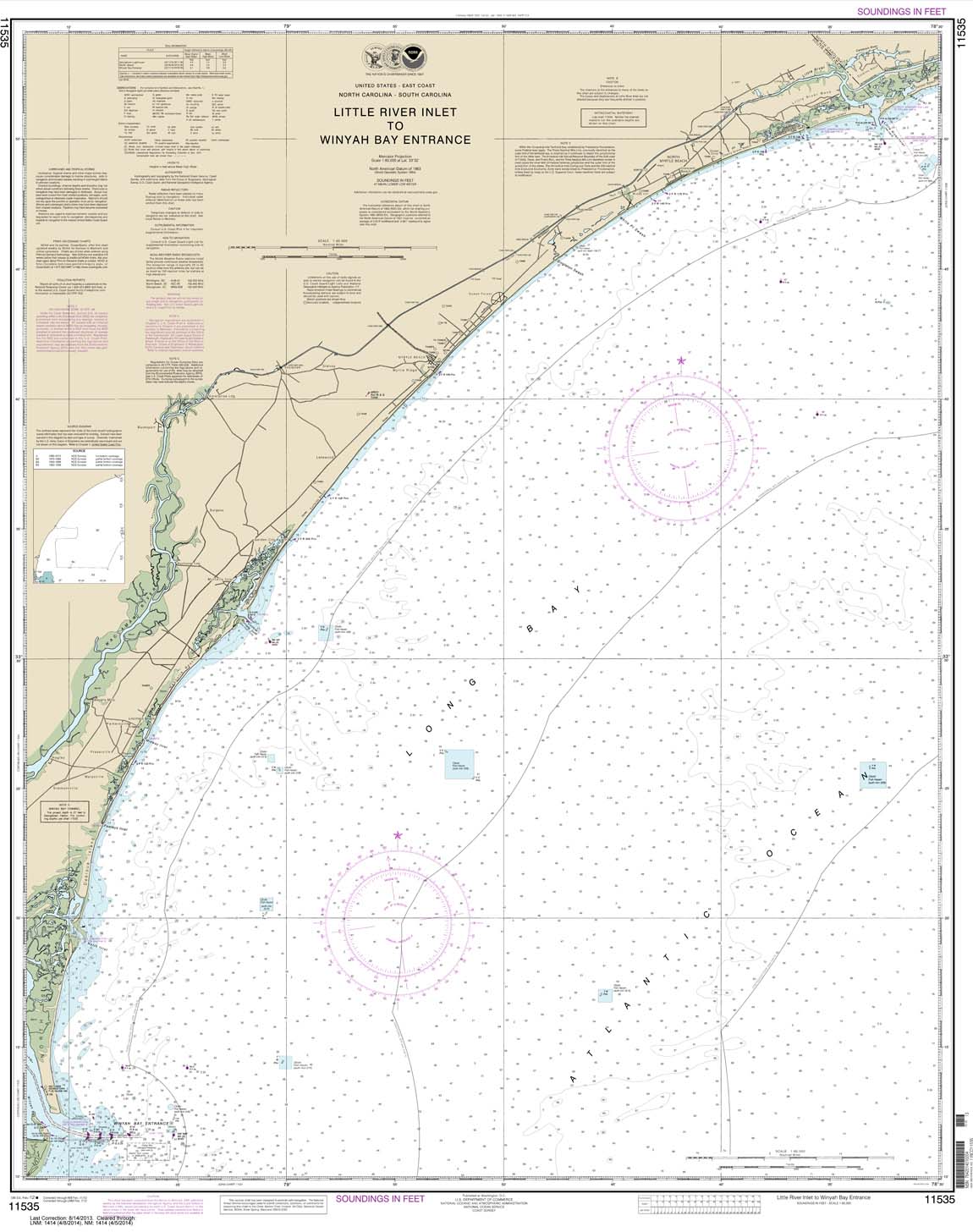 HISTORICAL NOAA Chart 11535: Little River lnlet to Winyah Bay Entrance