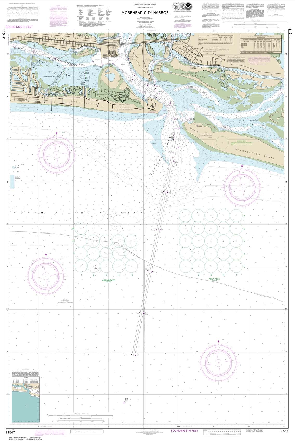 HISTORICAL NOAA Chart 11547: Morehead City Harbor