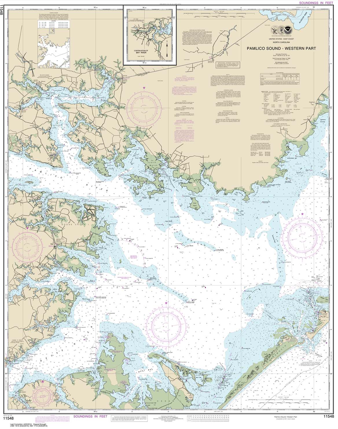 HISTORICAL NOAA Chart 11548: Pamlico Sound Western Part