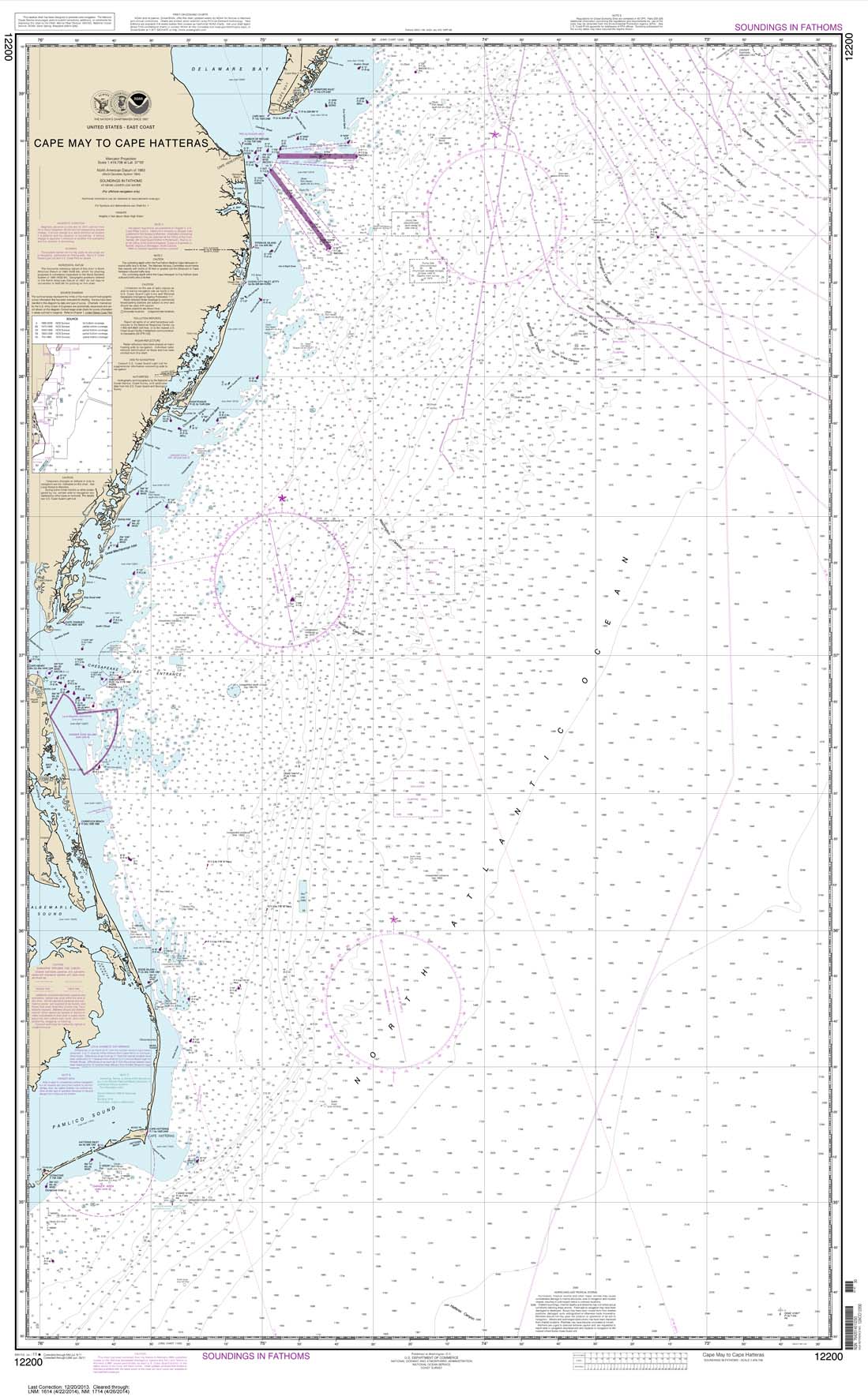 HISTORICAL NOAA Chart 12200: Cape May to Cape Hatteras