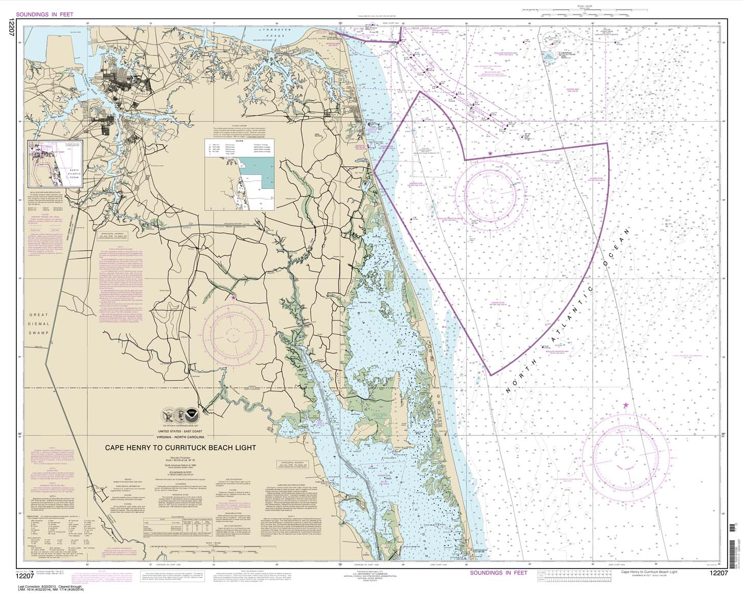 NOAA Chart 12207: Cape Henry to Currituck Beach Light
