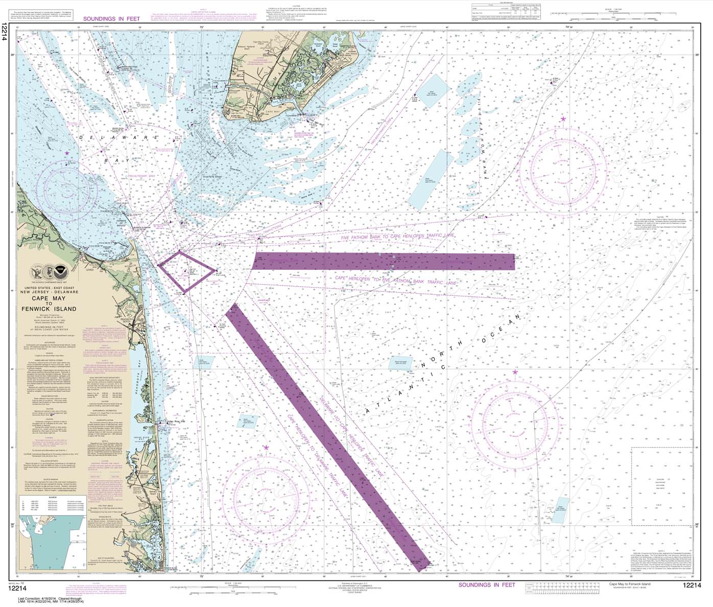 HISTORICAL NOAA Chart 12214: Cape May to Fenwick Island