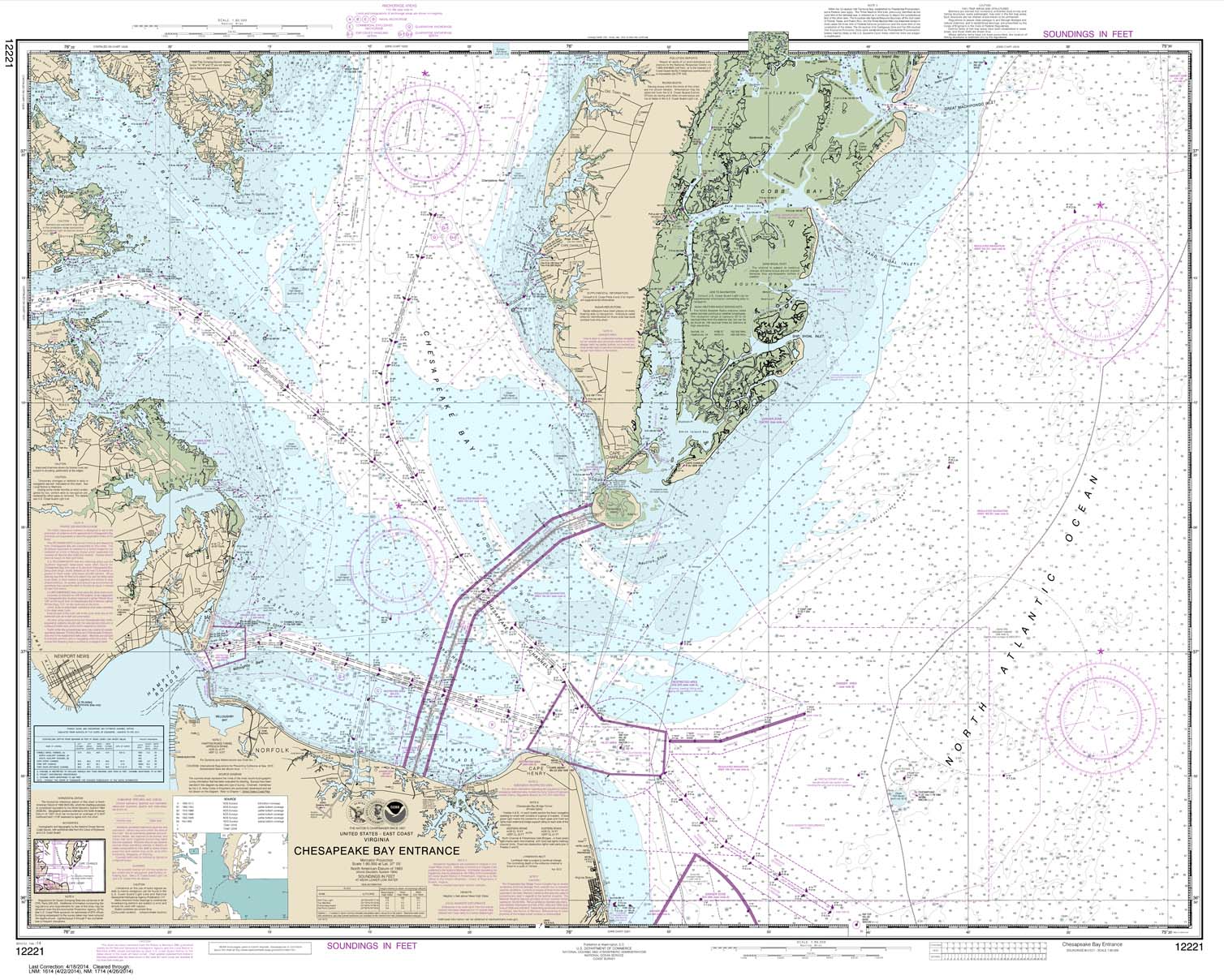 NOAA Chart 12221: Chesapeake Bay Entrance
