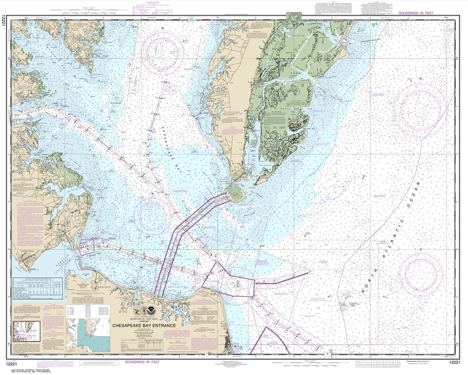 HISTORICAL NOAA Chart 12221: Chesapeake Bay Entrance
