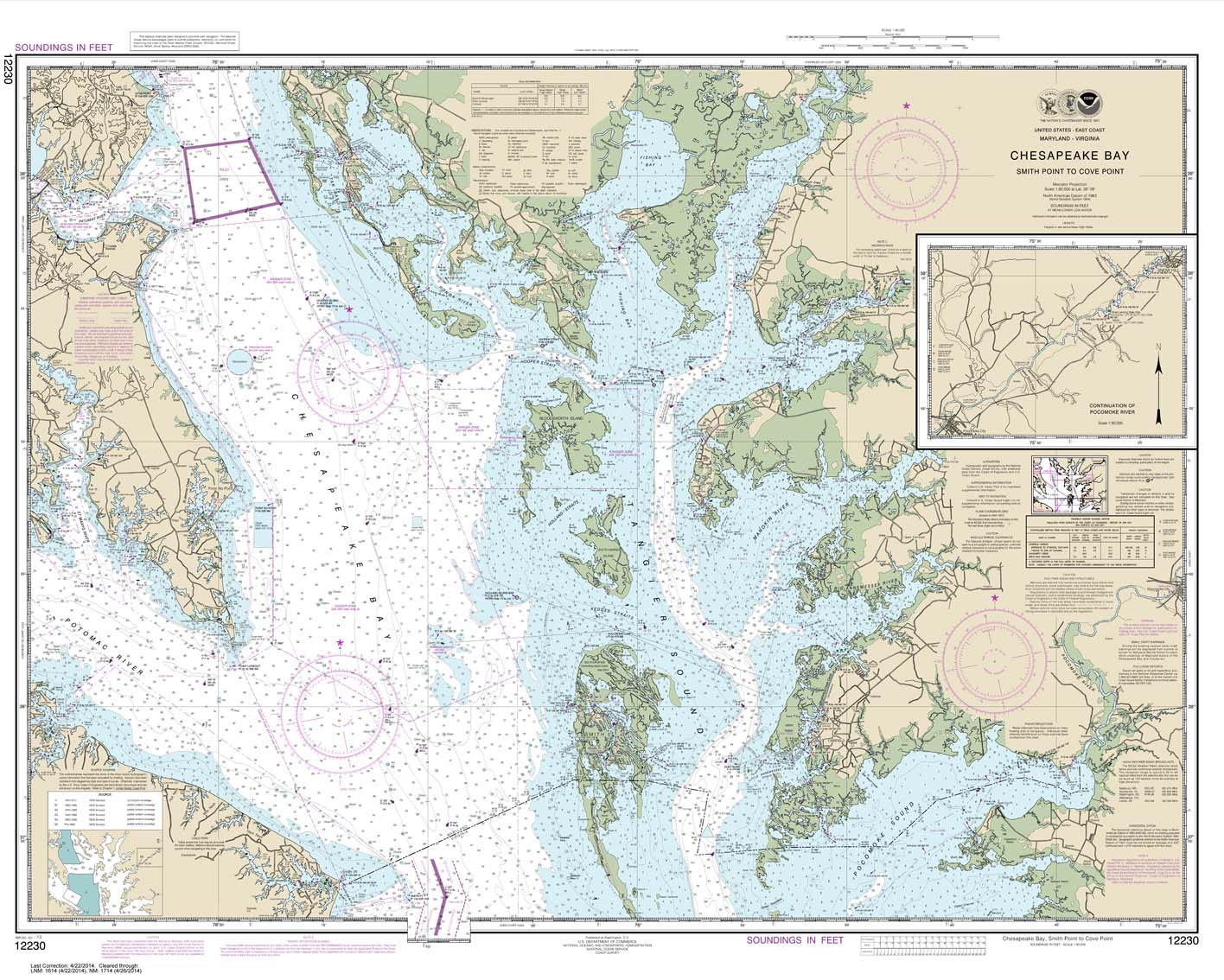 HISTORICAL NOAA Chart 12230: Chesapeake Bay Smith Point to Cove Point