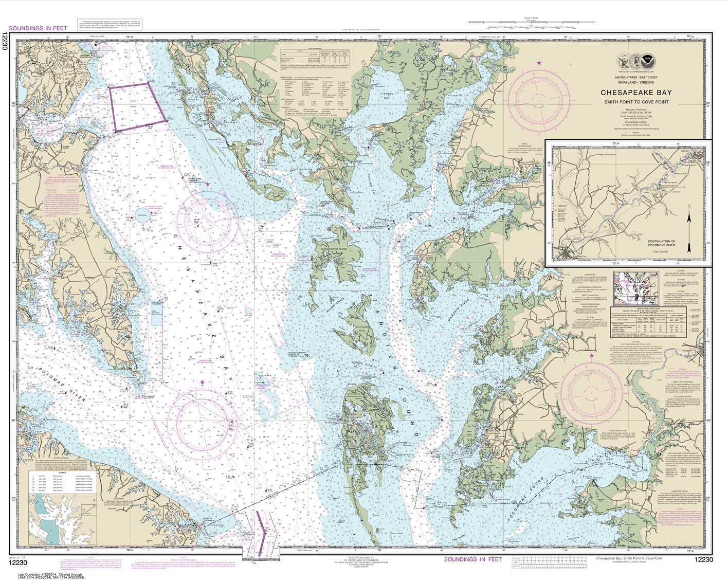 HISTORICAL NOAA Chart 12230: Chesapeake Bay Smith Point to Cove Point