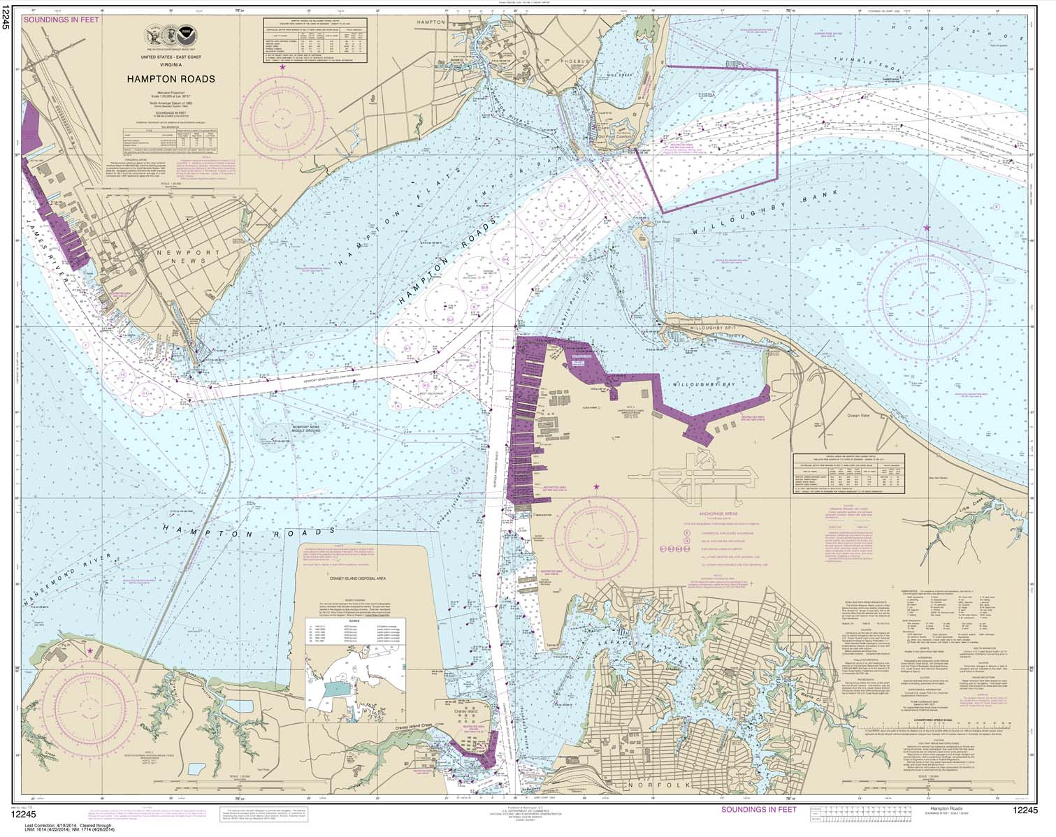 HISTORICAL NOAA Chart 12245: Hampton Roads