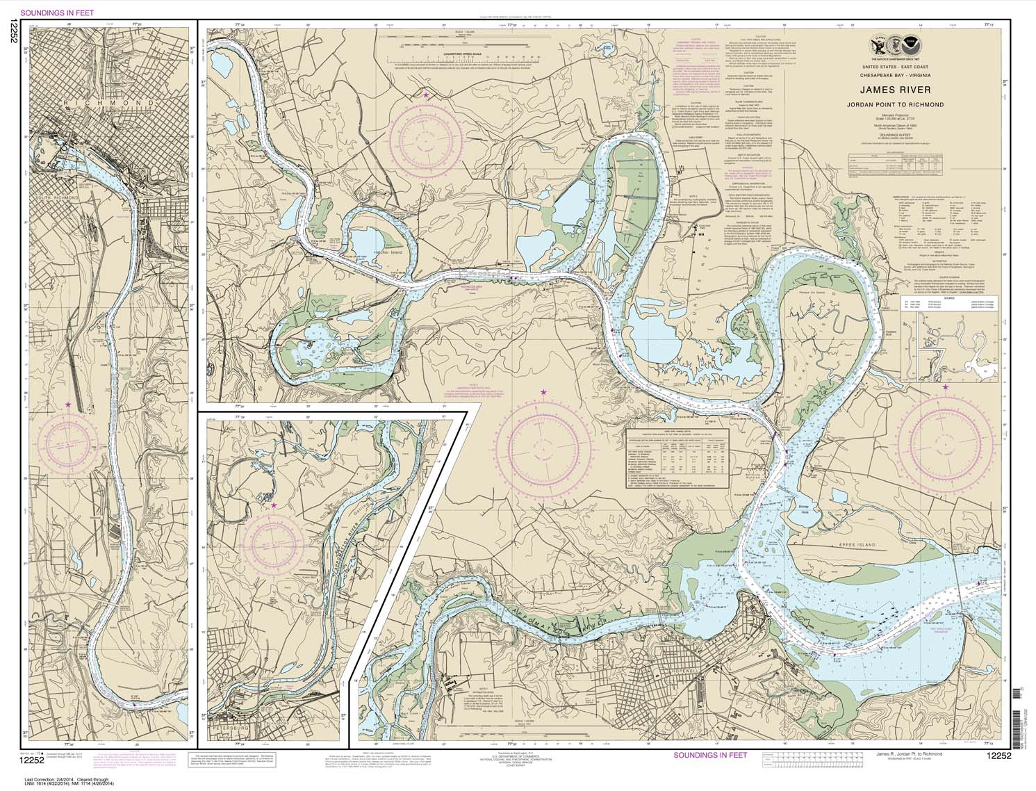 HISTORICAL NOAA Chart 12252: James River Jordan Point to Richmond