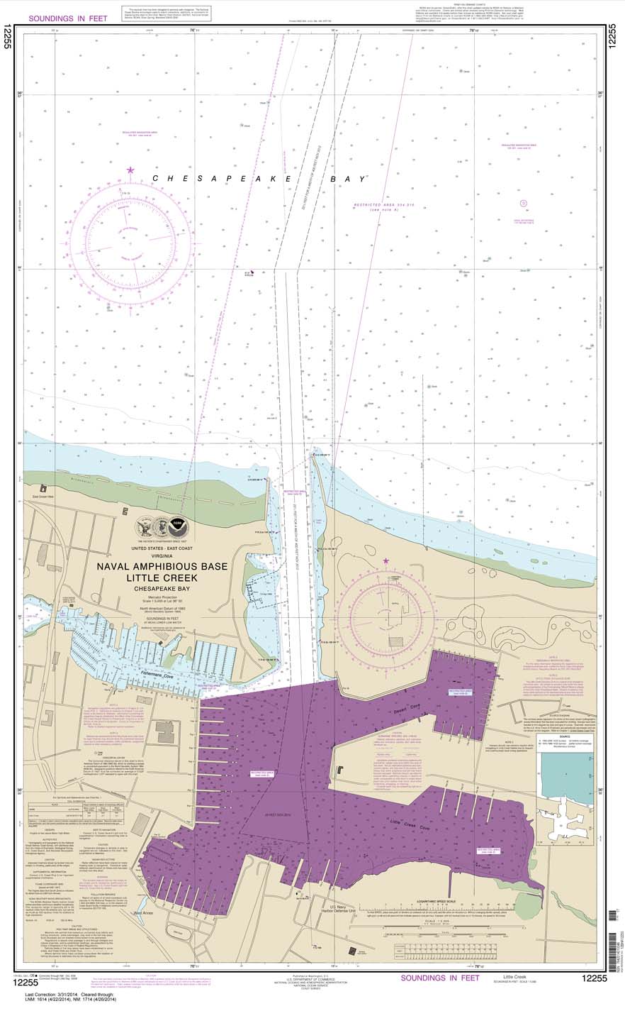 HISTORICAL NOAA Chart 12255: Little Creek Naval Amphibious Base