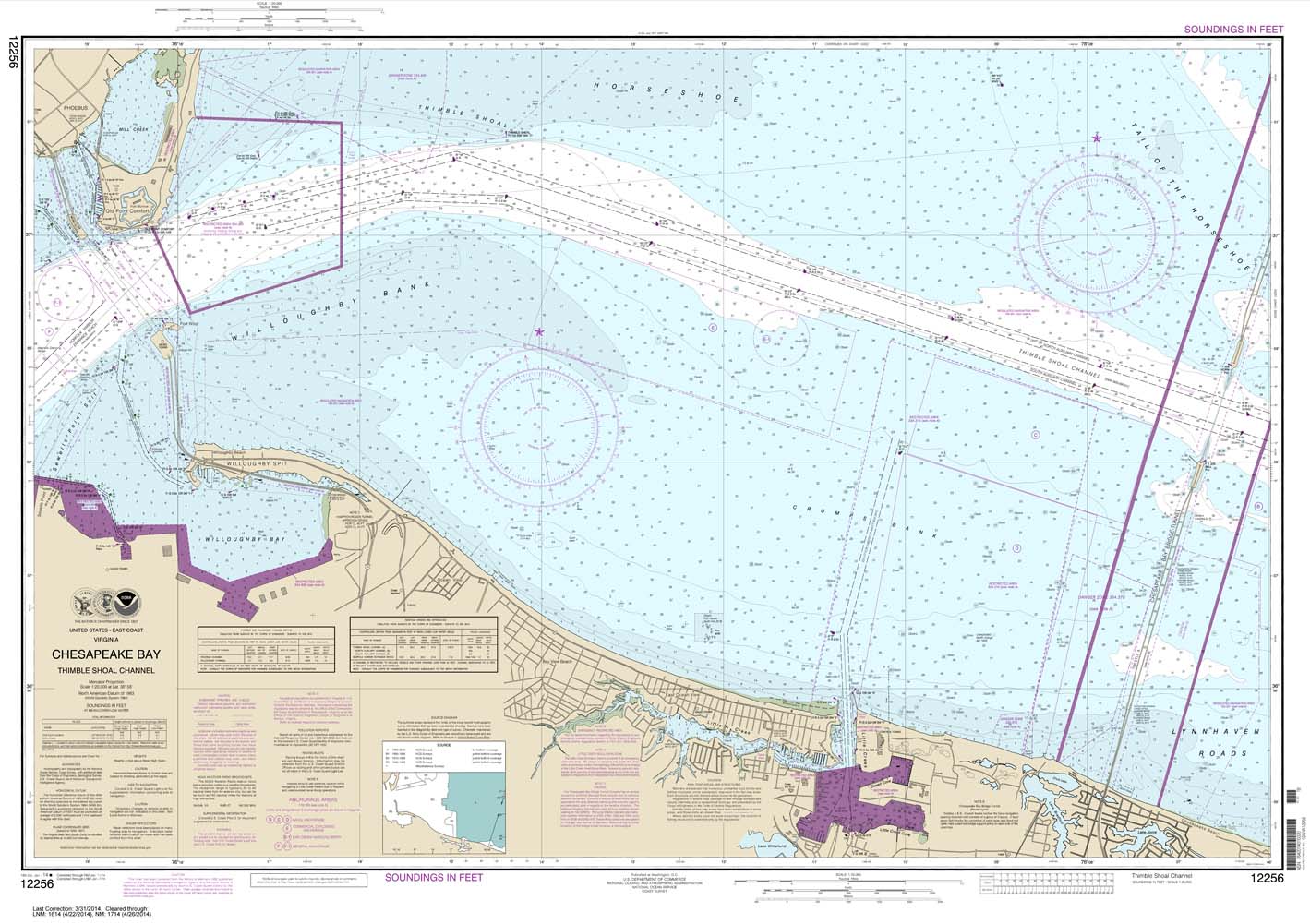 HISTORICAL NOAA Chart 12256: Chesapeake Bay Thimble Shoal Channel