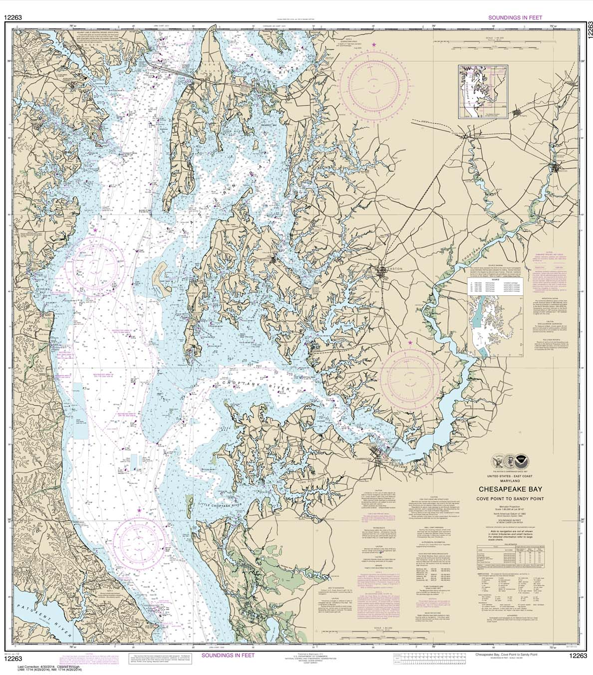 HISTORICAL NOAA Chart 12263: Chesapeake Bay Cove Point to Sandy Point