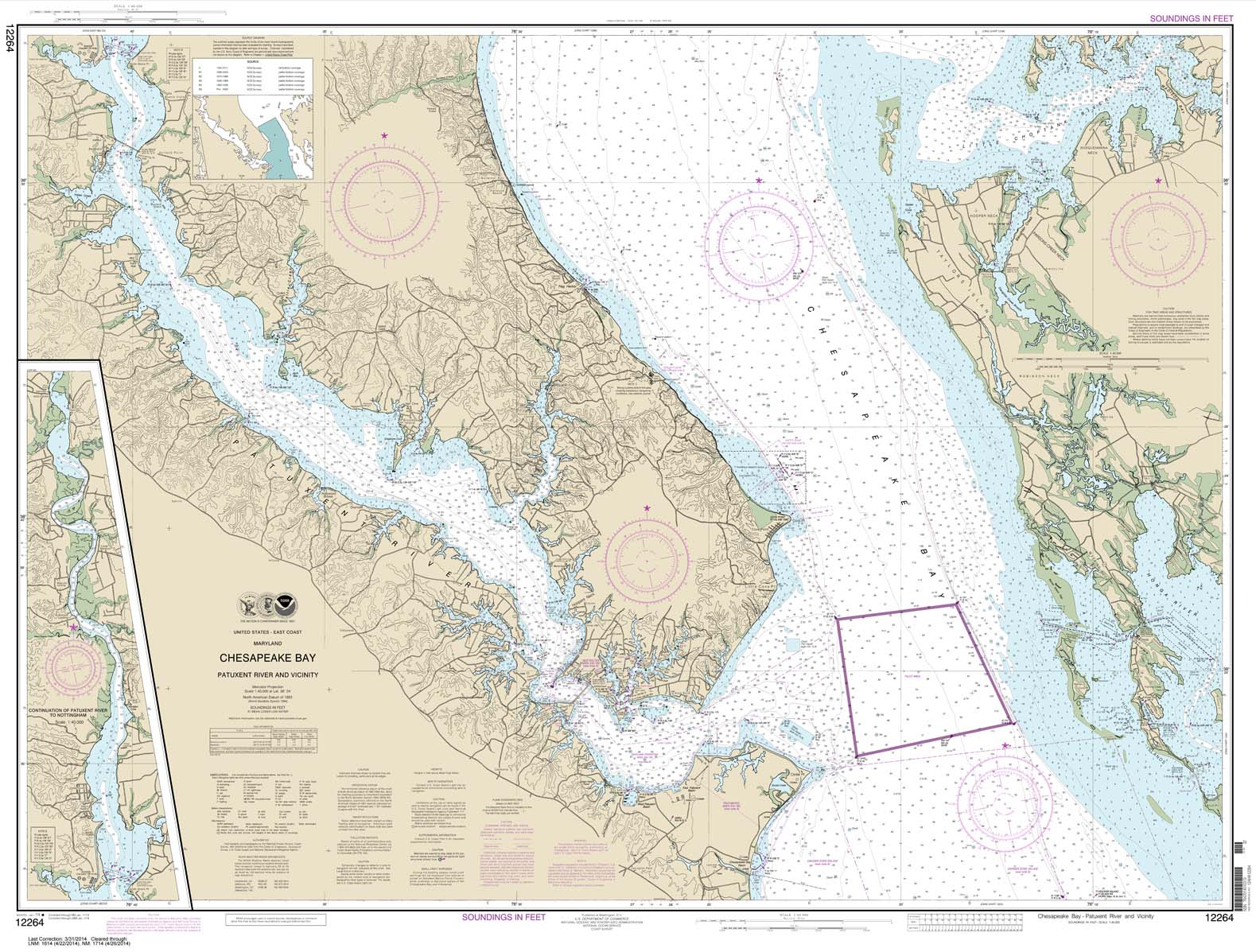 HISTORICAL NOAA Chart 12264: Chesapeake Bay Patuxent River and Vicinity