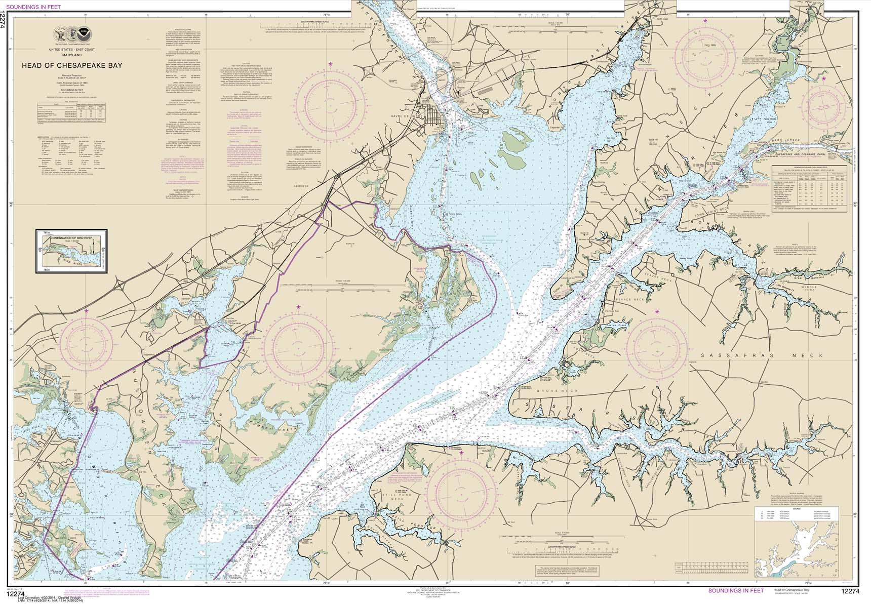 HISTORICAL NOAA Chart 12274: Head of Chesapeake Bay