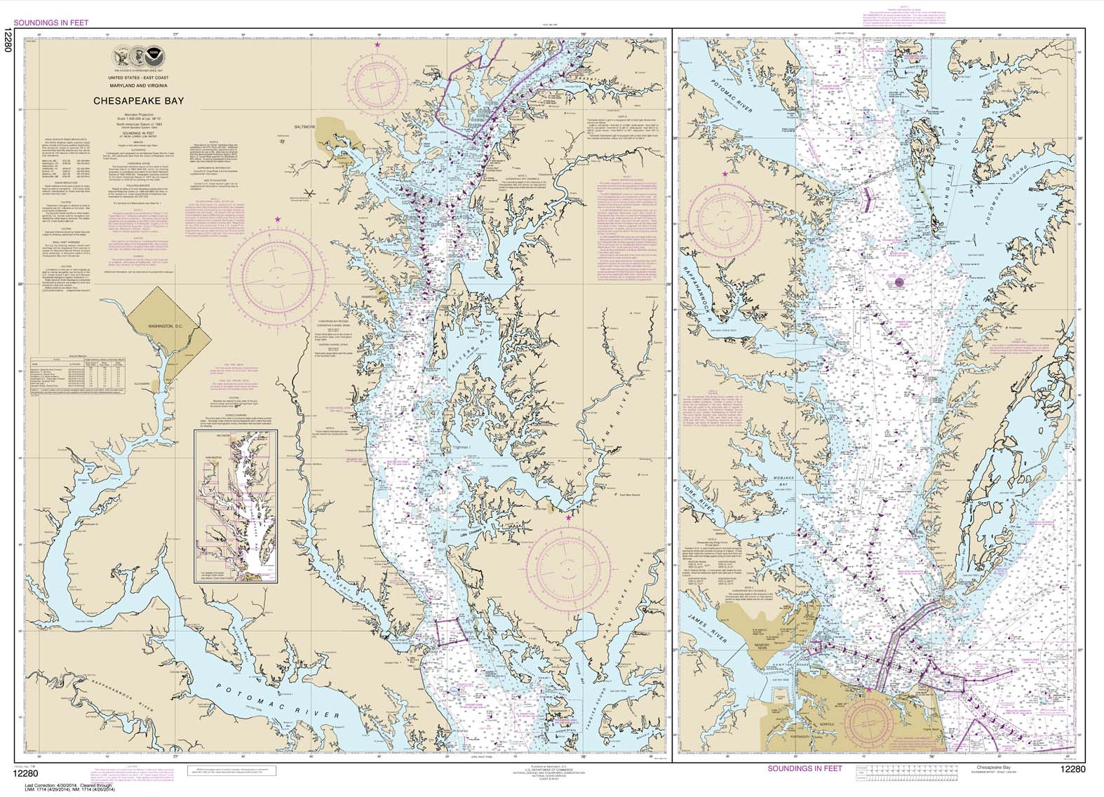 HISTORICAL NOAA Chart 12280: Chesapeake Bay