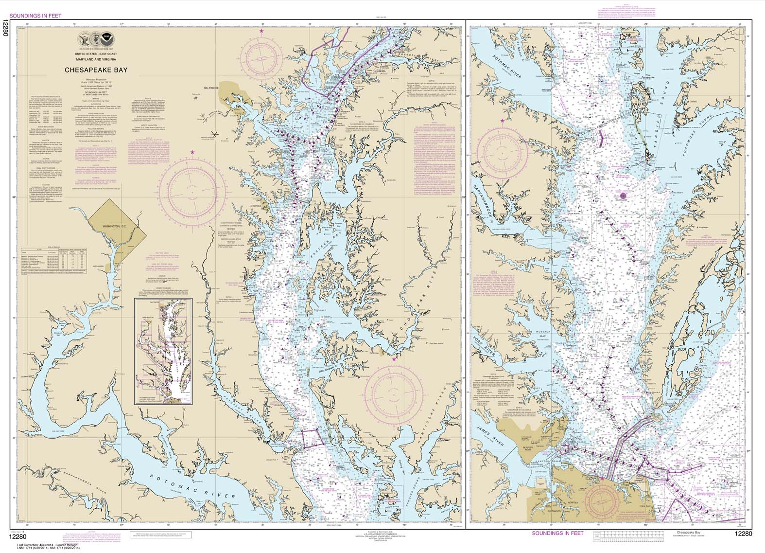 NOAA Chart 12280: Chesapeake Bay