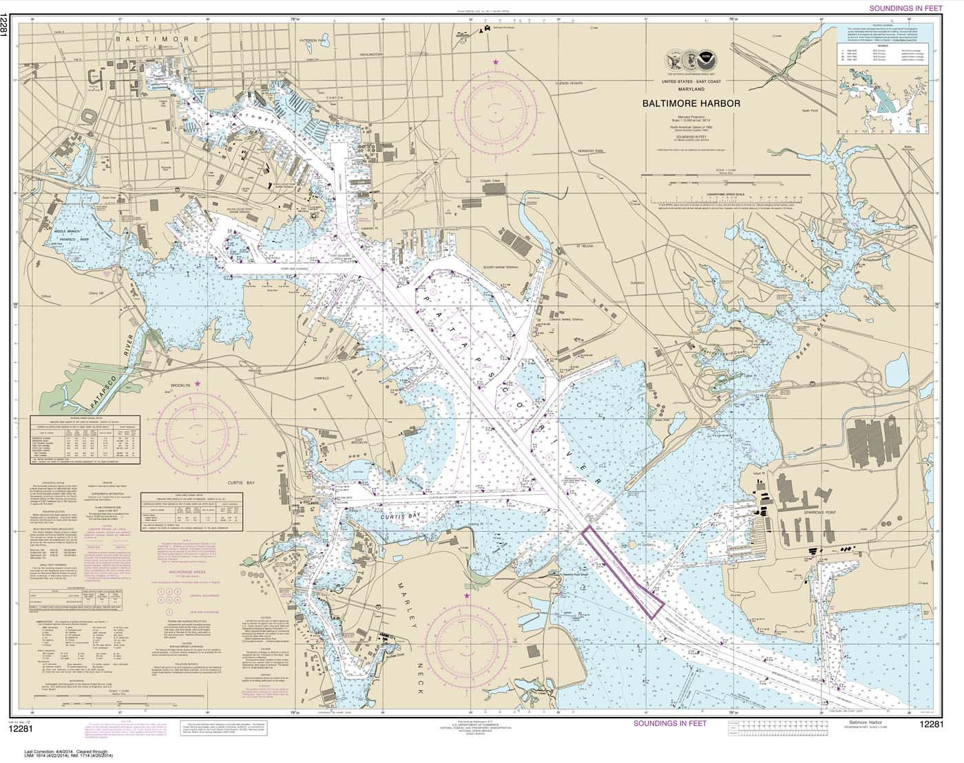 HISTORICAL NOAA Chart 12281: Baltimore Harbor