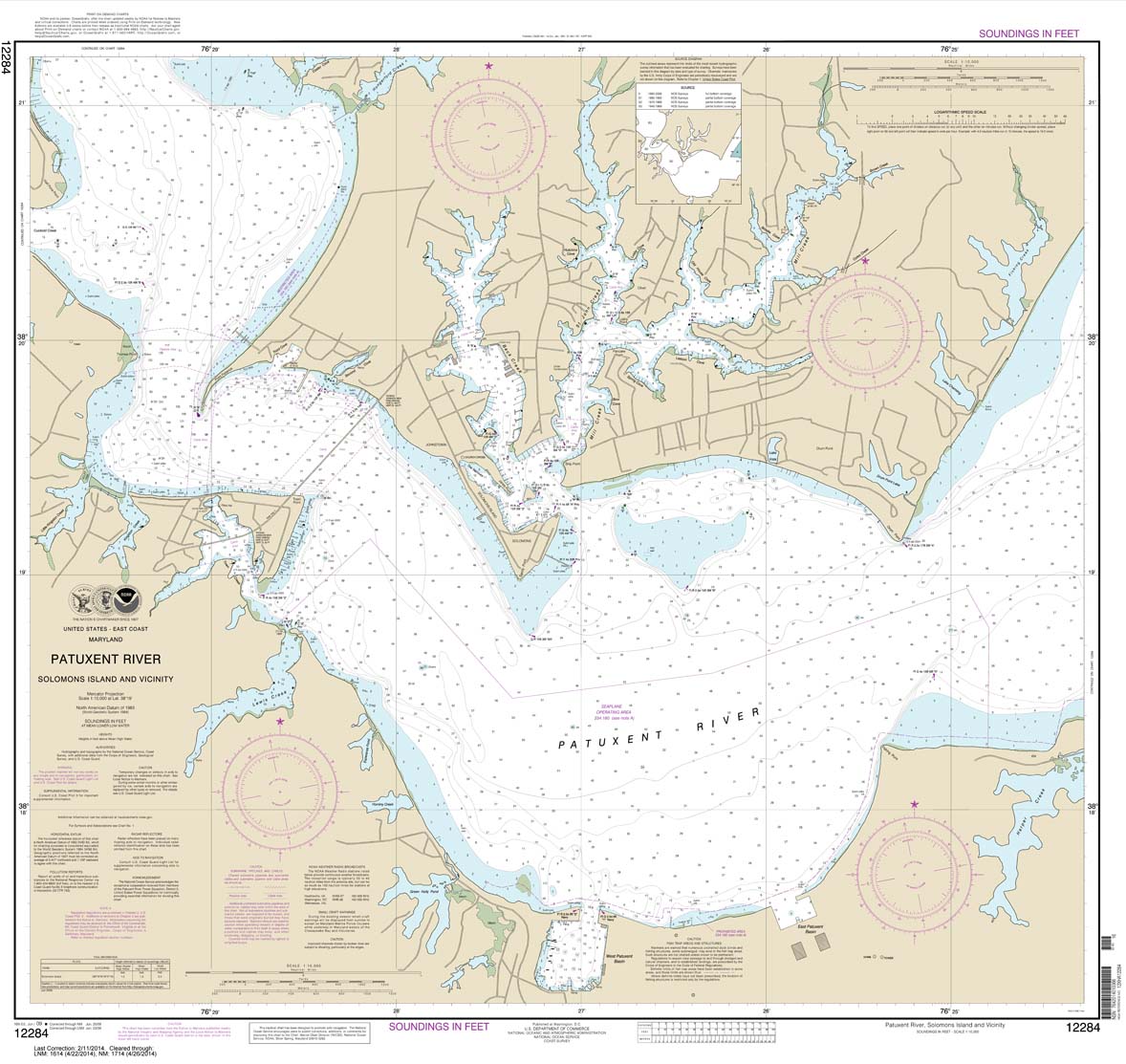 HISTORICAL NOAA Chart 12284: Patuxent River Solomons lsland and Vicinity