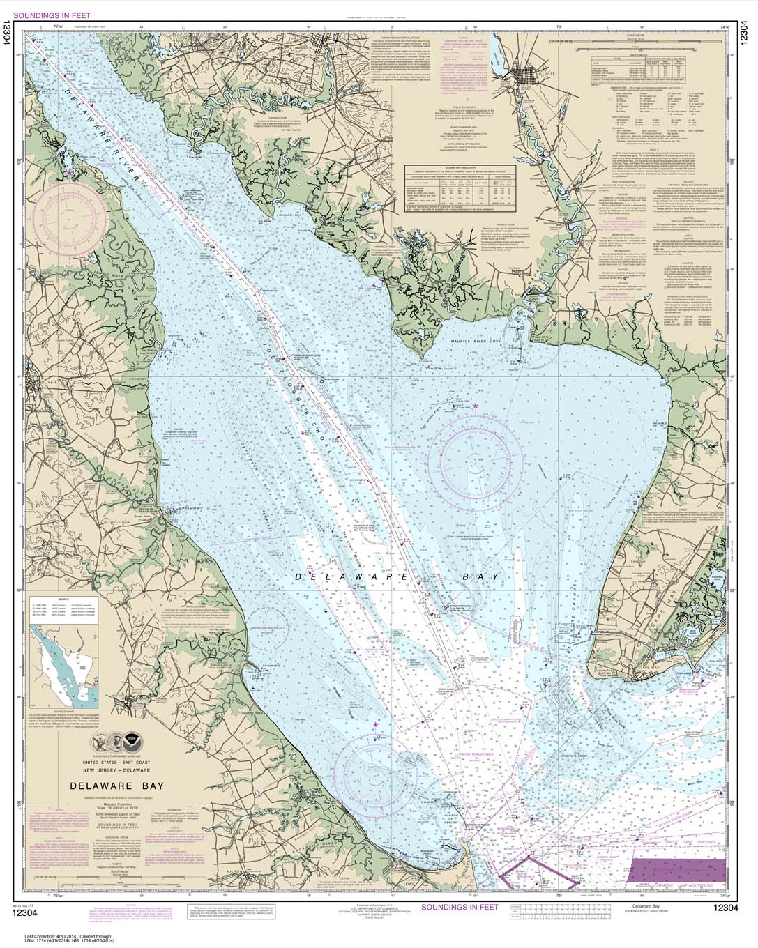 HISTORICAL NOAA Chart 12304: Delaware Bay