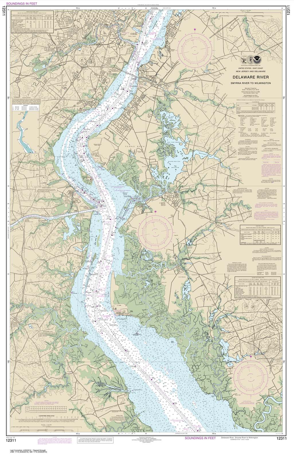 HISTORICAL NOAA Chart 12311: Delaware River Smyrna River to Wilmington