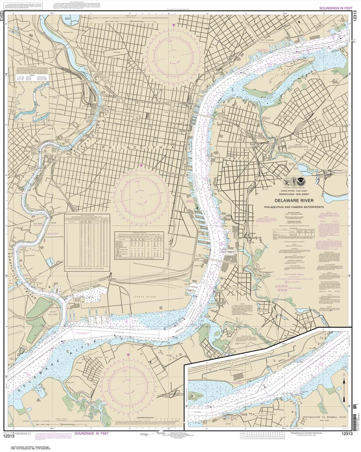 HISTORICAL NOAA Chart 12313: Philadelphia and Camden Waterfronts