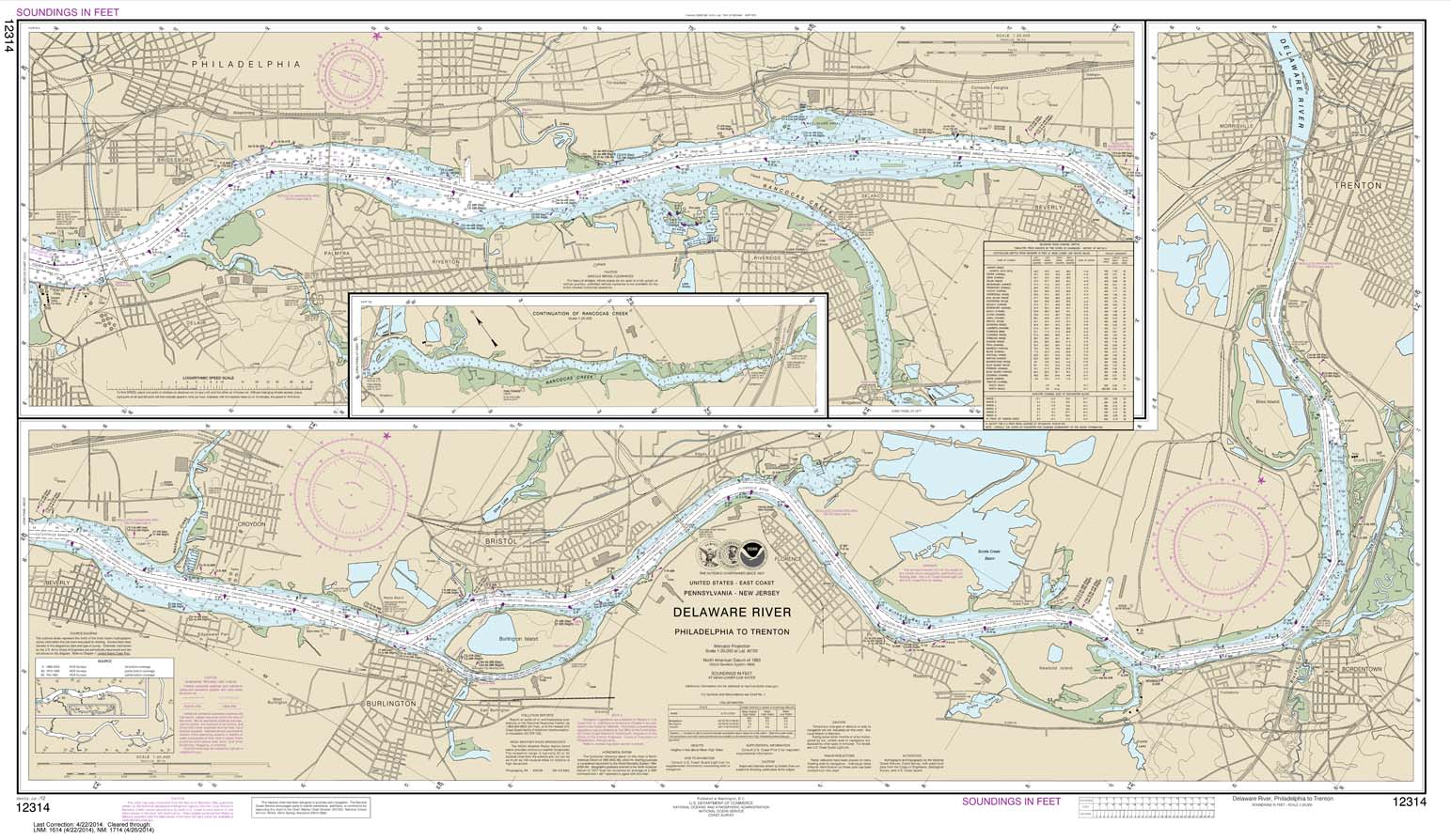 HISTORICAL NOAA Chart 12314: Delaware River Philadelphia to Trenton