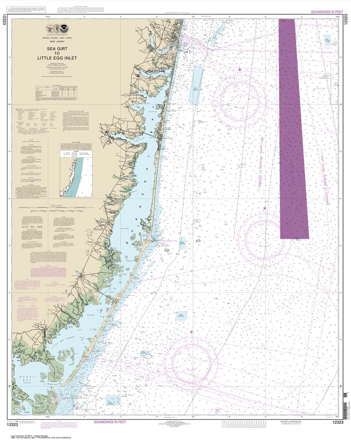 HISTORICAL NOAA Chart 12323: Sea Girt to Little Egg Inlet