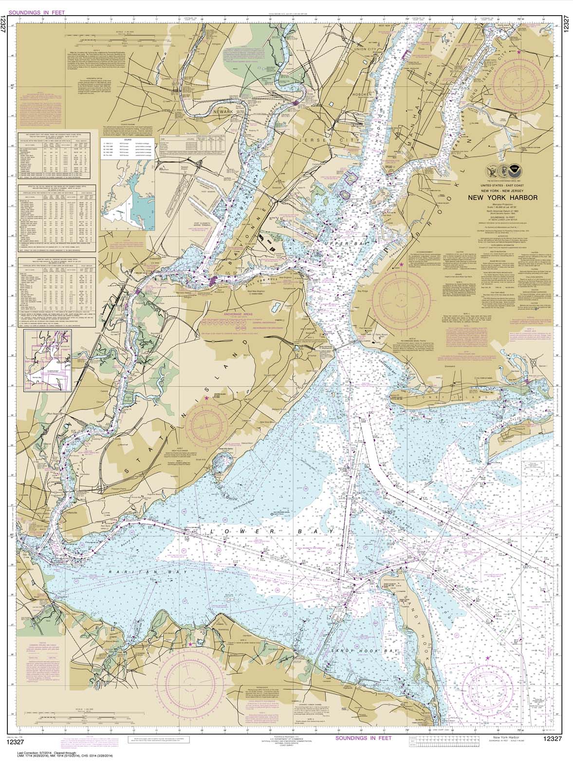 HISTORICAL NOAA Chart 12327: New York Harbor