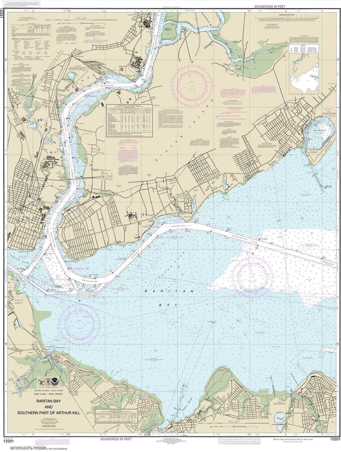 HISTORICAL NOAA Chart 12331: Raritan Bay and Southern Part of Arthur Kill